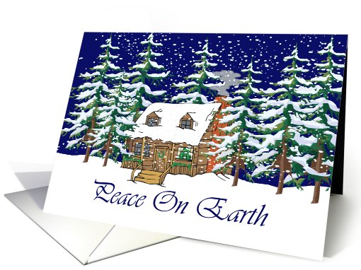Peace On Earth Cabin Christmas card (538229)