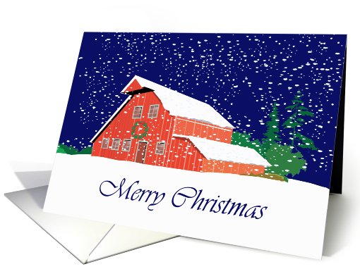 Merry Christmas Barn Christmas card (538231)