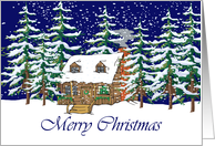 Merry Christmas Cabin Christmas Card