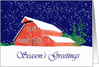 Seasons Greetings Barn Christmas Card