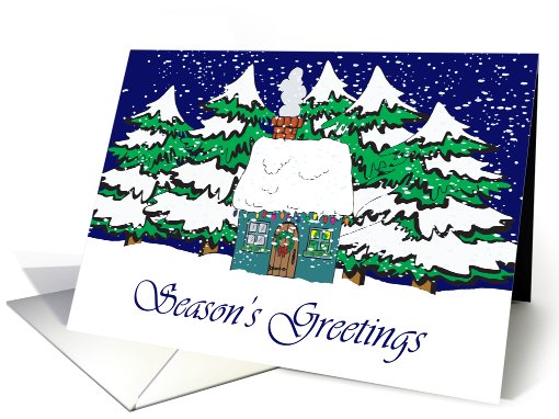 Seasons Greetings Cottage Christmas card (538237)