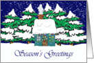 Seasons Greetings Cottage Christmas Card
