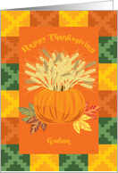 Harvest Godson Happy Thanksgiving Card