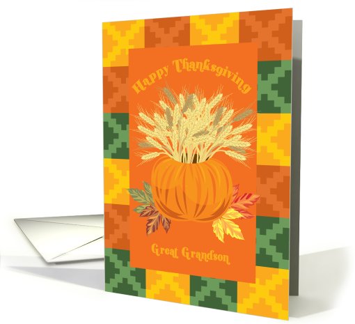 Harvest Great Grandson Happy Thanksgiving card (576507)