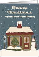 Cute Little Cottage New Address Christmas Card