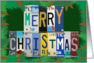 License Plates Merry Christmas Card Car Lover card