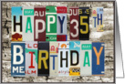 License Plates Happy 35th Birthday Card Car Lover card