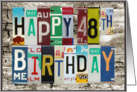 License Plates Happy 48th Birthday Card