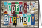 License Plates Happy 49th Birthday Card