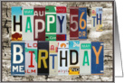 License Plates Happy 56th Birthday Card