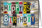 License Plates Happy 95th Birthday Card