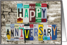 License Plates Happy Anniversary Car Lover card