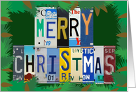 License Plates Merry Christmas Card Car Lover card