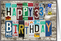 License Plates Happy 33rd Birthday Card Car Lover card