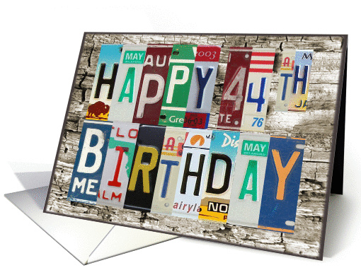 License Plates Happy 44th Birthday card (1009137)