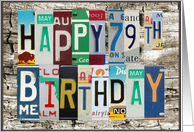 License Plates Happy 79th Birthday Card