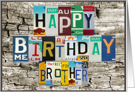 License Plates Happy Birthday Card, Brother Car Lover card