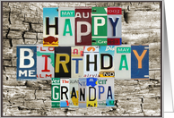 License Plates Happy Birthday Card, Grandpa Car Lover card