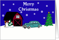 Classic Car Christmas Card