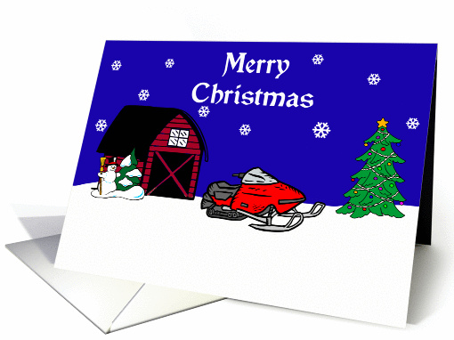 Snowmobile Christmas card (114978)