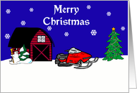 Snowmobile Christmas Card