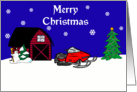 Snowmobile Christmas Card