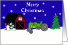 Green Tractor Christmas Card
