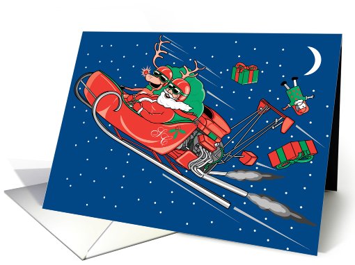 Hot Rod Santa Christmas card (228947)