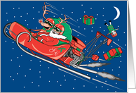 Hot Rod Santa Christmas Card