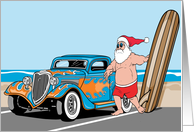 Blue Hot Rod-Santa’s Vacation Christmas Card