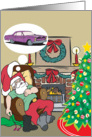 Santa Dreams Of A Muscle Car Christmas Card