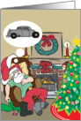 Santa Dreams Of A Ratrod Christmas Card