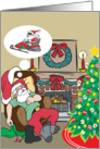 Santa Dreams Of Snowmobiling Christmas Card