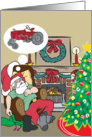 Santa Dreams Of A Tractor Christmas Card