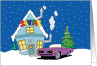 Santa’s Muscle Car Christmas Card