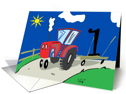 Turning 1 Tractor Birthday card (250799)