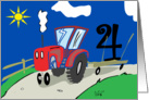 Turning 4 Tractor Birthday Card