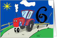Turning 6 Tractor Birthday Card