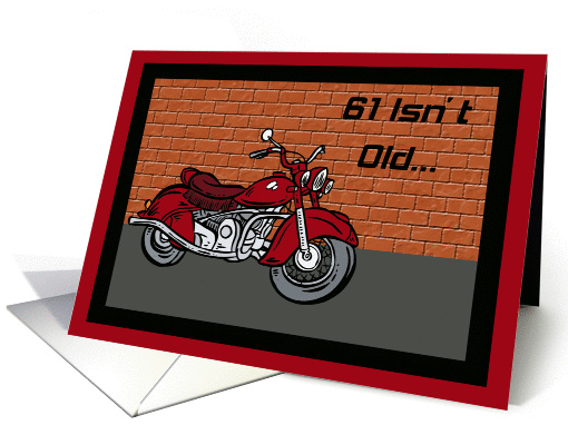 Motorcycle 61st Birthday card (366335)