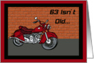 Motorcycle 63rd Birthday Card