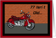 Motorcycle 77th Birthday Card