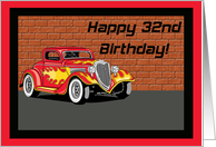 Hot Rodders 32nd Birthday Card