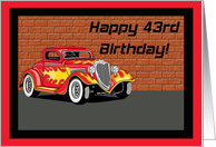 Hot Rodders 43rd Birthday Card