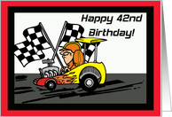 Drag Racing 42nd Birthday Card