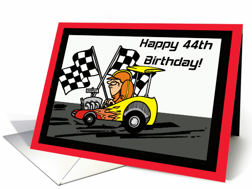Drag Racing 44th Birthday card (367137)