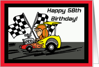 Drag Racing 58th Birthday Card