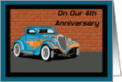 Hot Rod 4th Anniversary Card