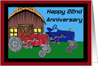 Vintage Tractors 22nd Anniversary Card