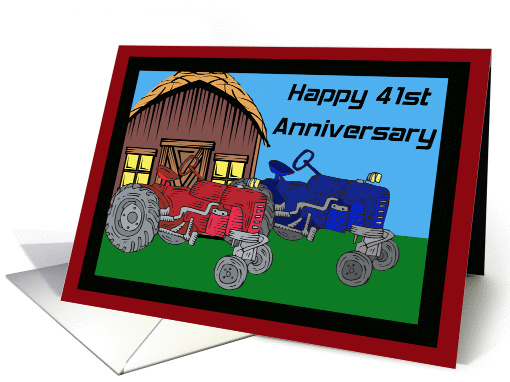 Vintage Tractors 41st Anniversary card (368727)