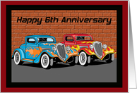Hot Rods 6th Anniversary Card